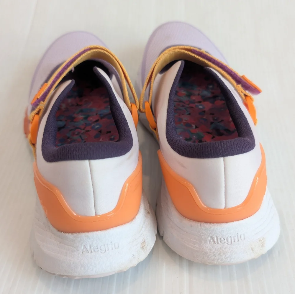 ALEGRIA Atlis Rebounce Women's Mary Jane Lavender & Orange Iris Flats Size 38.5